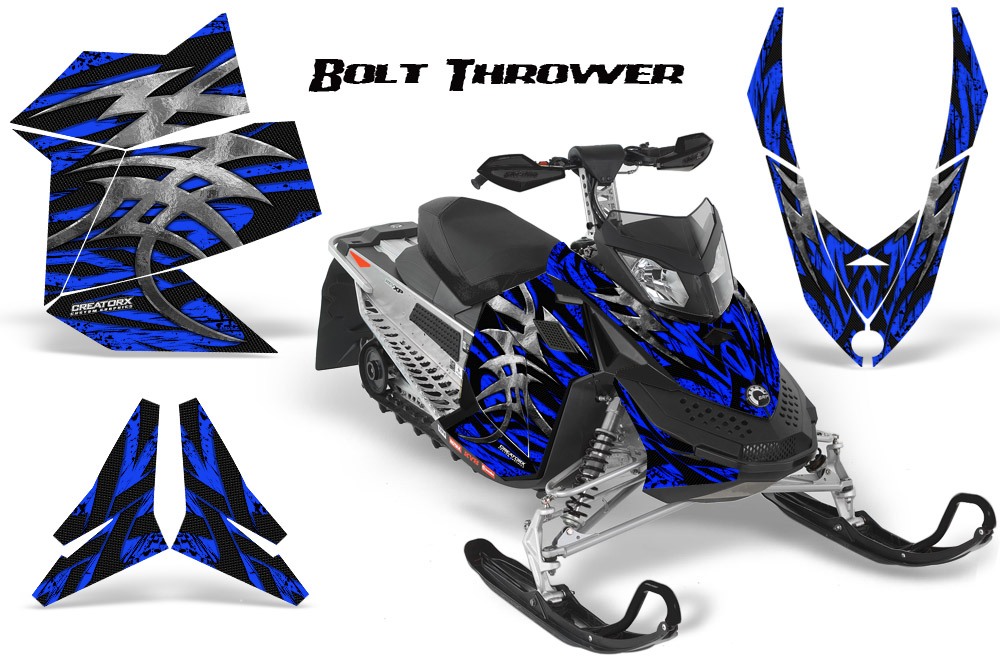 Skidoo REV XP Graphics Kit Bolt Thrower Blue